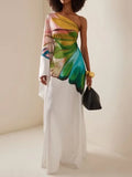 Gymystars Women's One Shoulder Elegant Evening Dress