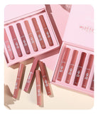 Set of 6 long-lasting nude liquid lipsticks