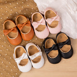 "Infant Baby Girls Mary Jane Flats – Soft Sole Princess Dress Shoes, Crib Shoes & First Walkers"
