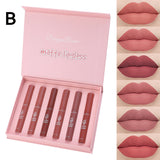 Set of 6 long-lasting nude liquid lipsticks