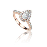 Xingyue Luxury – Pear-cut Moissanite Ring in 14K Rose Gold