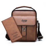 JEEPBULUO Men's Leather Crossbody Bag
