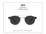 GCV Steampunk Sunglasses – Double Layer Polarized Removable Lens, Blu-Ray UV Protection Unisex Gothic Retro Sunglasses