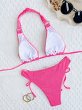 YWCS-6580 Eco-Friendly Women's Bikini – Solid Color Two-Piece Swimsuit Made from Recycled Fabric