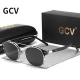 GCV Steampunk Sunglasses – Double Layer Polarized Removable Lens, Blu-Ray UV Protection Unisex Gothic Retro Sunglasses
