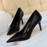 BIGTREE Women’s Fashion Pumps – High Heel Stiletto Shoes in Black, Pink & White for Weddings & Parties.