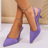Women’s Summer High Heel Closed-Toe Sandals – 2024 Fashion Hollow Pointed Toe Mid-Heel Design