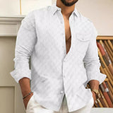 Men's luxury jacquard plaid cardigan