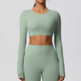 Women's Long Sleeve Workout Top – Padded, Breathable & Dry-Fit
