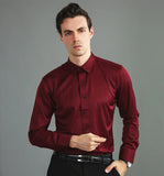 Men’s Pure White Slim Fit Shirt – Lightweight Long Sleeve Dress Shirt | Spring/Autumn Business Casual (Up to 6XL)
