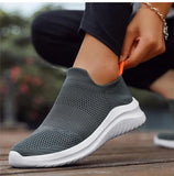 Women's Casual Slip-On Sneakers - Lightweight Flat Walking Shoes
