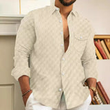 Men's luxury jacquard plaid cardigan