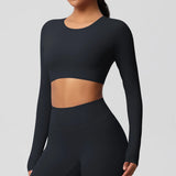 Women's Long Sleeve Workout Top – Padded, Breathable & Dry-Fit