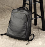Men's Genuine Leather Backpack, Large Capacity, for School, Travel and Daily Use