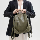SYZM Women's Genuine Leather Backpack – Anti-theft, Waterproof and Multifunctional