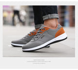 Men’s Leather Sport Sneakers – Breathable, Non-Slip Running & Walking Shoes for Autumn