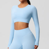 Women's Long Sleeve Workout Top – Padded, Breathable & Dry-Fit