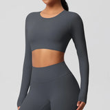 Women's Long Sleeve Workout Top – Padded, Breathable & Dry-Fit