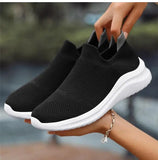 Women's Casual Slip-On Sneakers - Lightweight Flat Walking Shoes