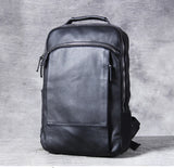 Men's Genuine Leather Backpack, Large Capacity, for School, Travel and Daily Use