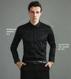 Men’s Pure White Slim Fit Shirt – Lightweight Long Sleeve Dress Shirt | Spring/Autumn Business Casual (Up to 6XL)