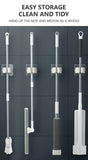 Wall-Mounted Mop and Broom Holder - Waterproof Storage Organizer with Hooks