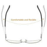 Men's Half-frame Business Reading Glasses Anti-blue Light Anti-fatigue Metal Frame Presbyopia Glasses +1.0 To +4.0