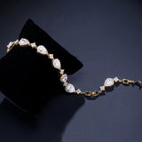 ZAKOL Classic Water Drop CZ Bracelet – Elegant Sparkle for Brides and Special Occasions.