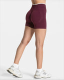 Women’s Seamless High-Waist Sports Shorts – Solid Color, Hip-Lifting Yoga & Running Shorts
