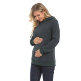 3XL Nursing Maternity Hoodie – Fleece & Front Zipper