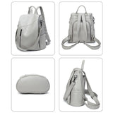 SYZM Women's Genuine Leather Backpack – Anti-theft, Waterproof and Multifunctional