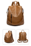 SYZM Women's Genuine Leather Backpack – Anti-theft, Waterproof and Multifunctional