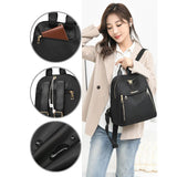Simple Black PU Leather Backpack – Large Capacity and Urban Style
