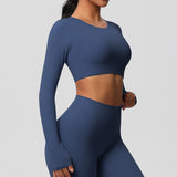 Women's Long Sleeve Workout Top – Padded, Breathable & Dry-Fit