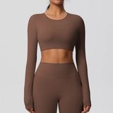 Women's Long Sleeve Workout Top – Padded, Breathable & Dry-Fit