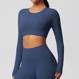 Women's Long Sleeve Workout Top – Padded, Breathable & Dry-Fit