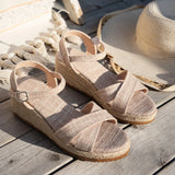 Women’s Fashion Wedge Sandals – Summer Non-Slip Peep Toe Platform Shoes with Rubber Sole & Buckle