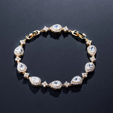 ZAKOL Classic Water Drop CZ Bracelet – Elegant Sparkle for Brides and Special Occasions.