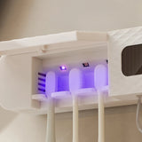 Smart Toothbrush Rack – Wall-Mounted 3-Slot with Dryer & Toothpaste Dispenser