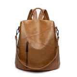 SYZM Women's Genuine Leather Backpack – Anti-theft, Waterproof and Multifunctional