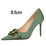 BIGTREE Women’s Nude Pumps – Fashion Metal Buckle High Heel Stilettos for Party & Office (Sizes 42–43)