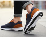 Men’s Leather Sport Sneakers – Breathable, Non-Slip Running & Walking Shoes for Autumn