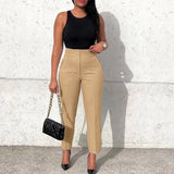 Elegant High-Waisted Work Pants for Women – Sleek, Professional & Comfortable