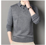 Men's Slim Fit Polo Neck Pullover Sweater, Thick Winter Sweater, Elegant Business Casual Wear