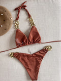 RUOTONGSEPT Women’s Triangle Bikini Set – Brazilian Halter 2-Piece Push-Up Swimwear