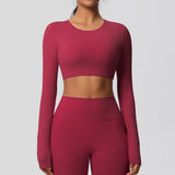 Women's Long Sleeve Workout Top – Padded, Breathable & Dry-Fit