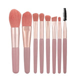 8-Piece Makeup Brush Set with Transparent Case