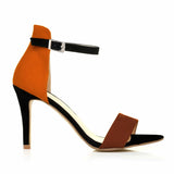Women’s Mixed-Color Stiletto Sandals – 9cm Thin Heel, Open Toe, Ankle Strap High Heels for Summer Parties & Weddings