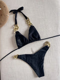 RUOTONGSEPT Women’s Triangle Bikini Set – Brazilian Halter 2-Piece Push-Up Swimwear