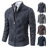 Men’s Knit Cardigan Sweater – Spring & Autumn Casual Jacket | Brown & Grey Colors